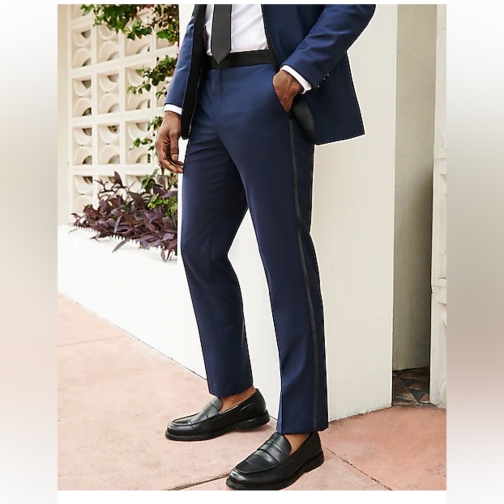 Express mens navy and black suit pants